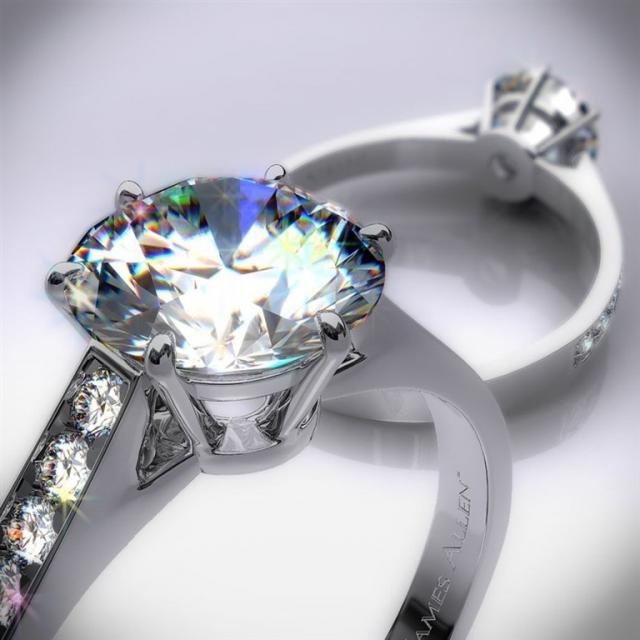 11012 - Six Prong Pave Set Engagement Ring 11012 - Six Prong Pave Set Engagement Ring